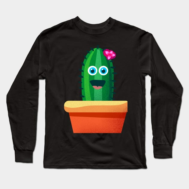 happy cactus Long Sleeve T-Shirt by IconAge